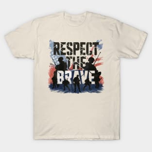 Respect The Brave Patriotic US Army Tribute T-Shirt